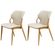 Kit 2 Cadeiras Dolce Domann Design Assento e Encosto em Linho Off White e Base Aco Laminado